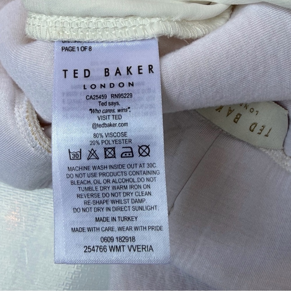 Ted Baker Relaxed Fit Drawstring Pants / Joggers, White, Medium - Picture 12 of 17
